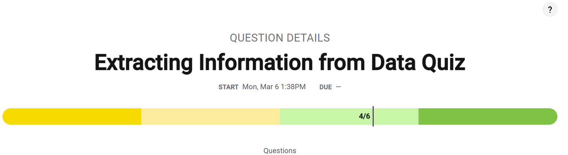 Extracting Information from Data Quiz