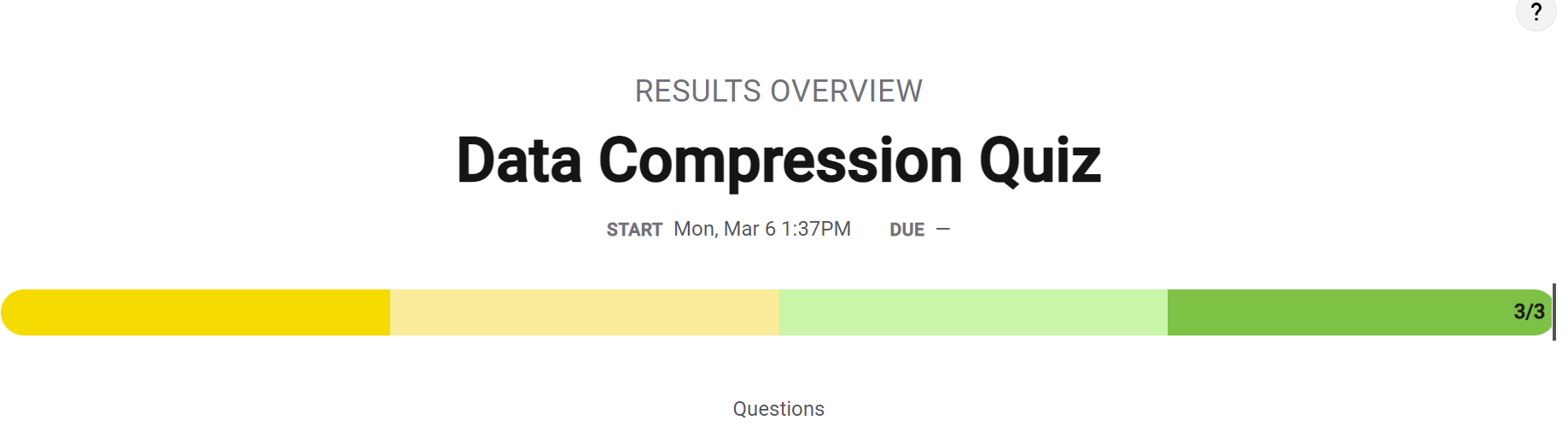 Data Compression Quiz